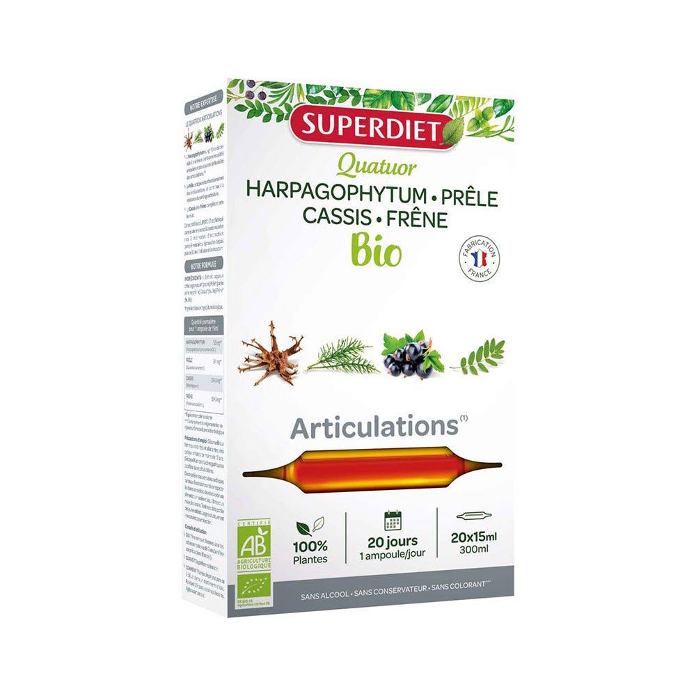 Superdiet Quatuor Articolazioni Organiche 20 Fiale 20 Ampoules