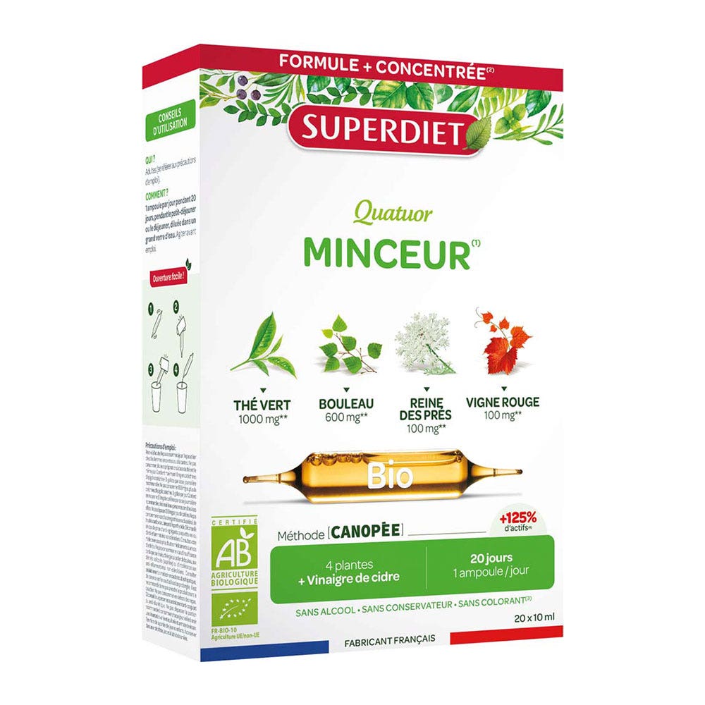 Superdiet Quatuor Minceur Soluzione Bevibile Biologica 20 Fiale 20 Ampoules