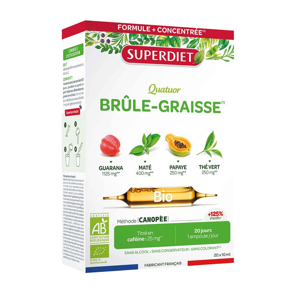 Superdiet Quatuor Brule Graisse Bio 20 Fiale 15ml