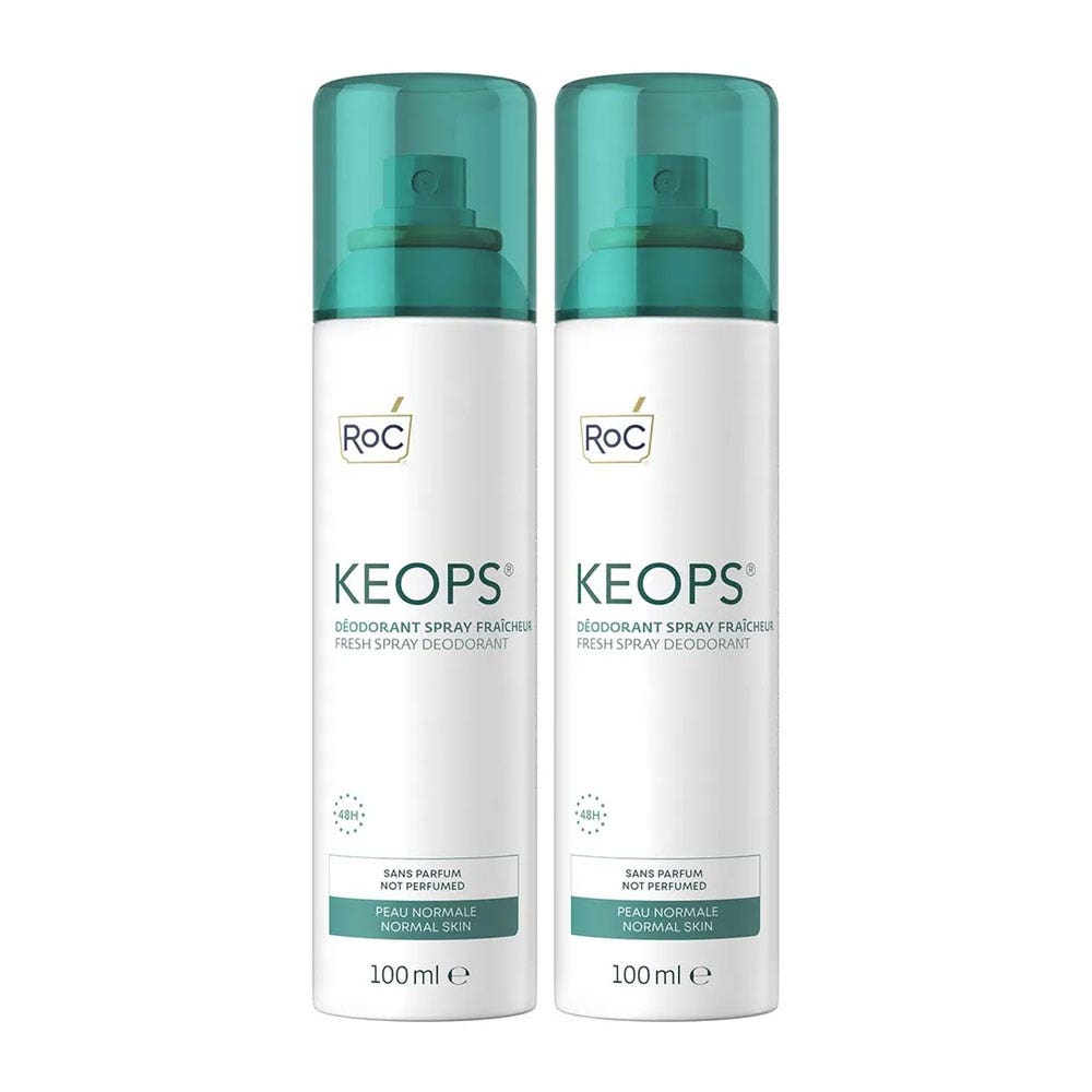 Roc Keops Deodorante Spray Fresco Sudorazione moderata 2x100ml