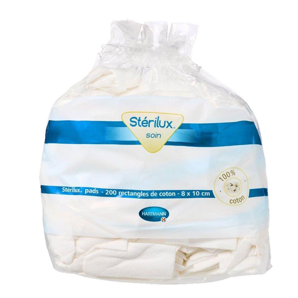 Hartmann Sterilux Coton Sterilux Pads 8x10cm 8x10cm 200 rectangles