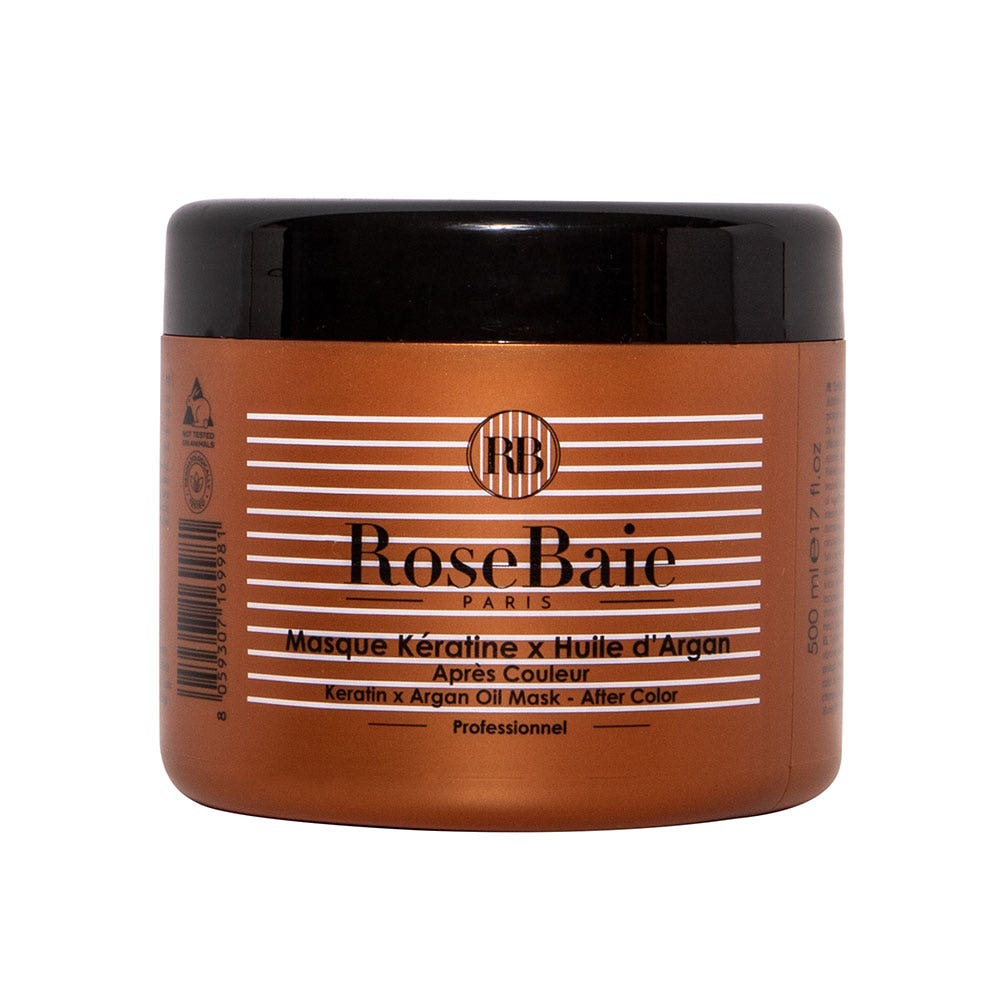 Rosebaie Olio di Argan Maschera alla Cheratina Capelli colorati 500ml