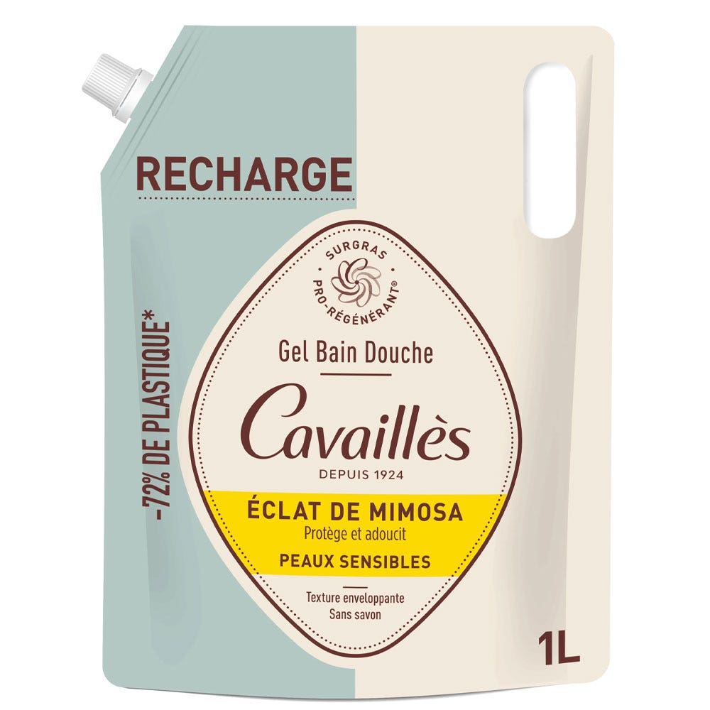 Cavaillès Surgras Pro-rigenerante Ricarica eco gel doccia bagno splendore di mimosa 1 l