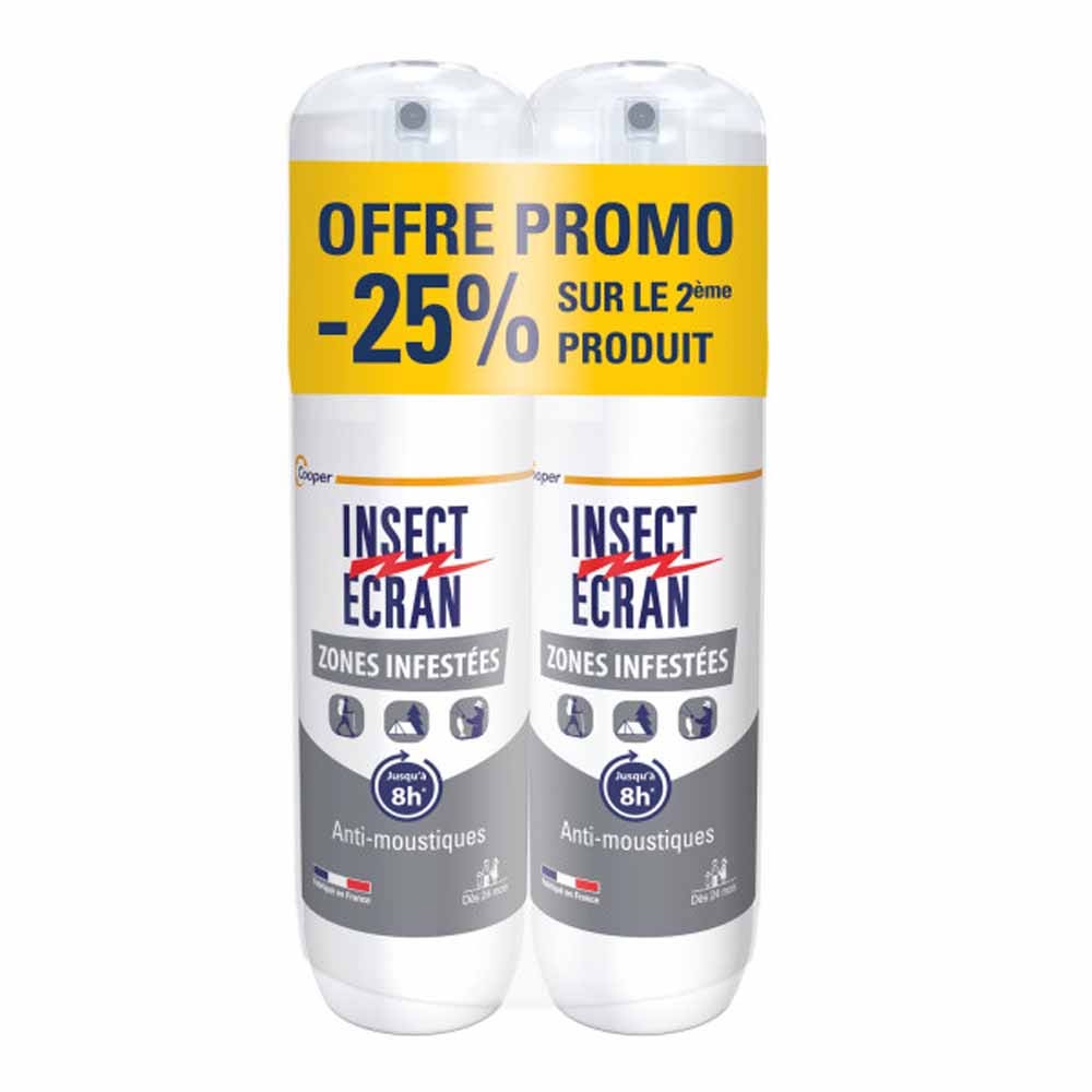 Insect Ecran Pelle Spray anti-zanzare zone infestate a partire da 24 mesi fino a 8 ore 2 x 100 ml