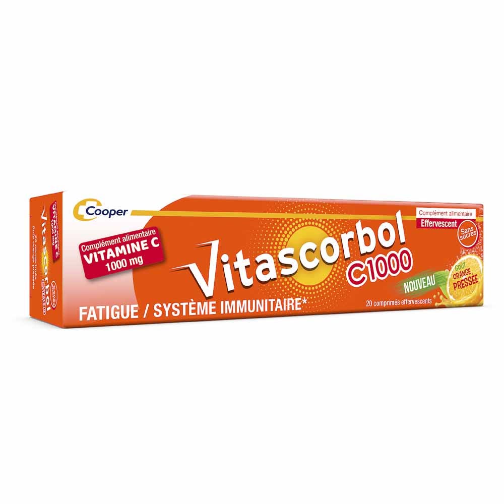 Vitascorbol Vitamina C 1000 gusto arancia spremuta 20 compresse effervescenti