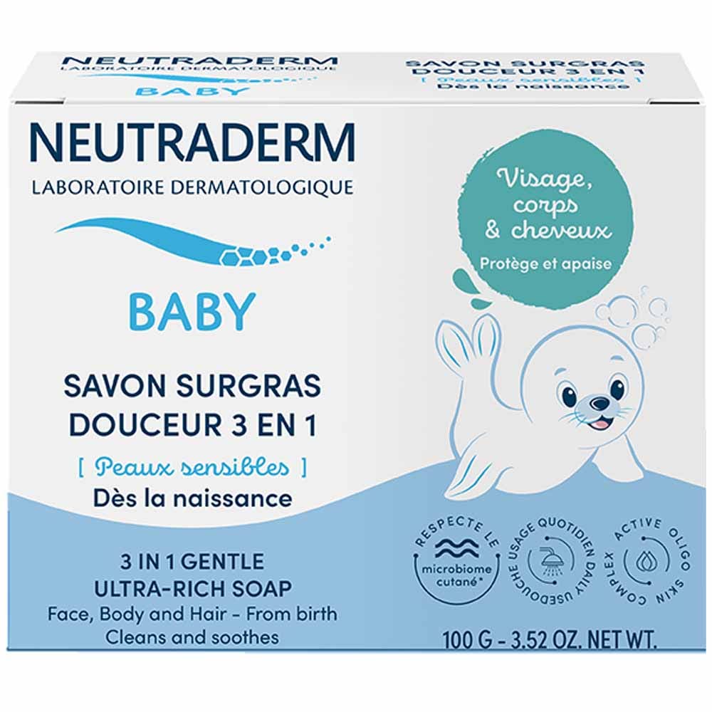 Neutraderm Baby Delicatezza del sapone per bebè 3 in 1 supergrassato 100g