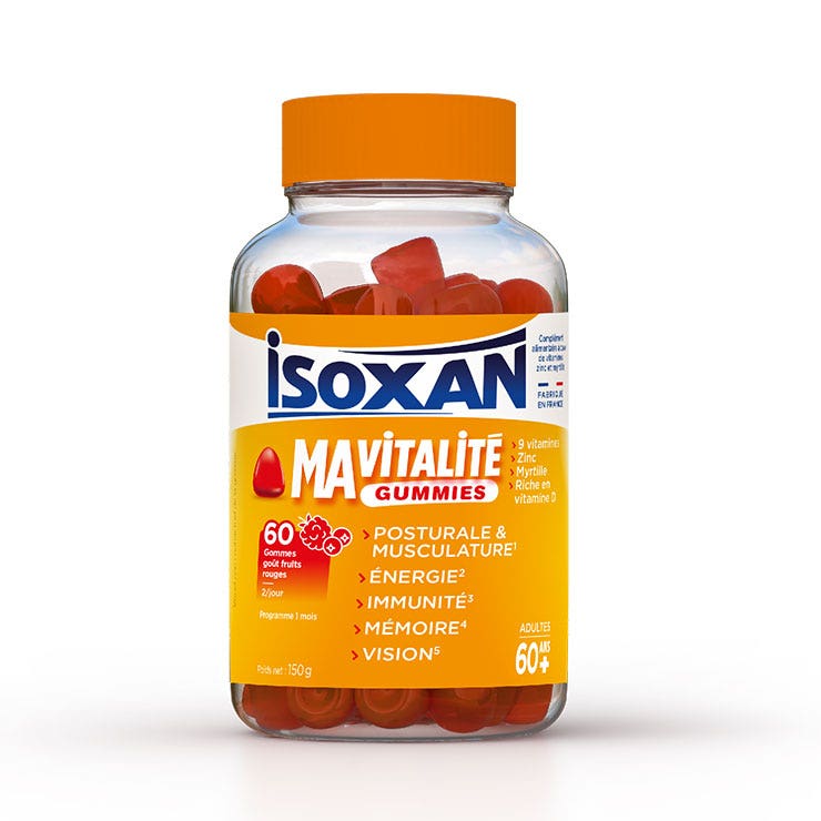 Isoxan Energie vitalità immunità memoria vista gusto frutti rossi 60 caramelle gommose
