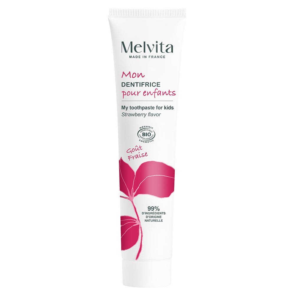 Melvita Dentifricio bambino bio al gusto fragola 75 ml