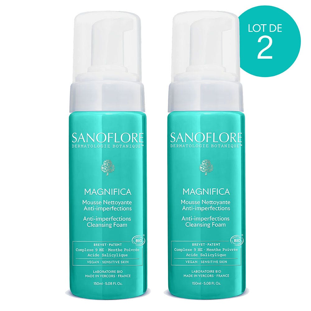 Sanoflore Magnifica Detergenti viso certificati bio pelle a tendenza acneica 2x150 ml