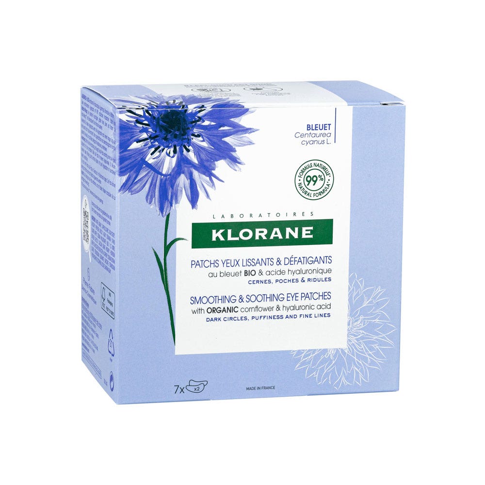 Klorane Fiordaliso Patch contorno occhi leviganti e defaticanti con acido ialuronico bio 7 x 2