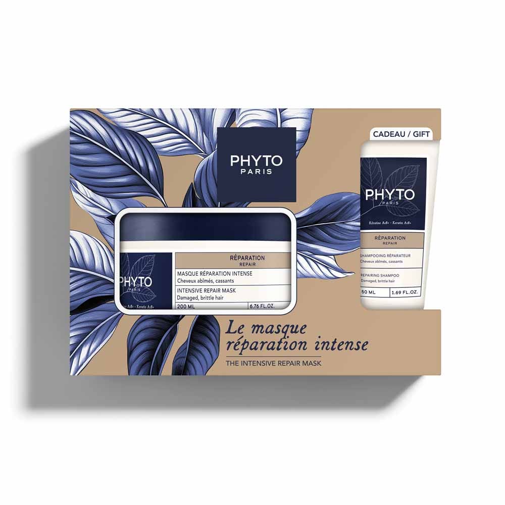 Phyto Paris Riparatore Coffret Masque Intense + Shampooing Réparateur Cheveux abîmés cassants