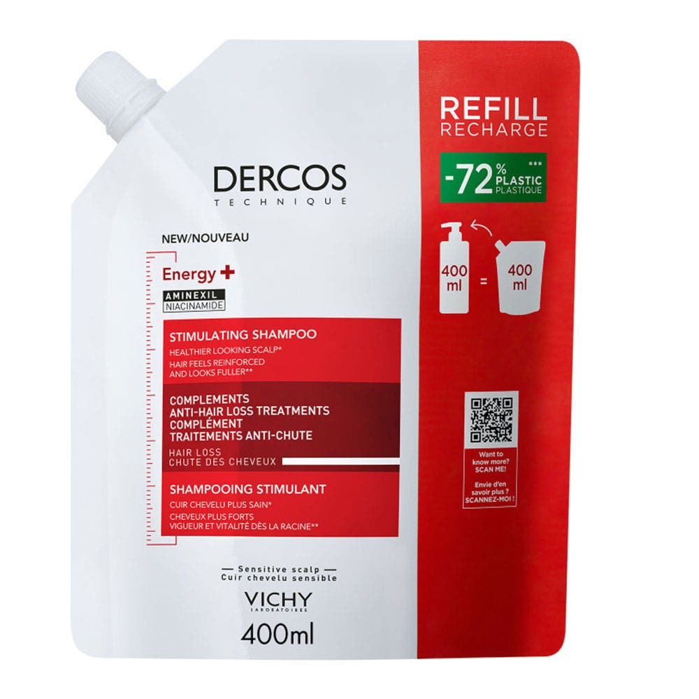 Vichy Dercos Shampoo Eco-recharge Energy+ contro la caduta dei capelli con Aminexil 400ml