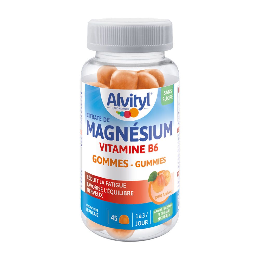 Alvityl Magnesio Vitamina B6 Gusto albicocca x45 gomme da cancellare
