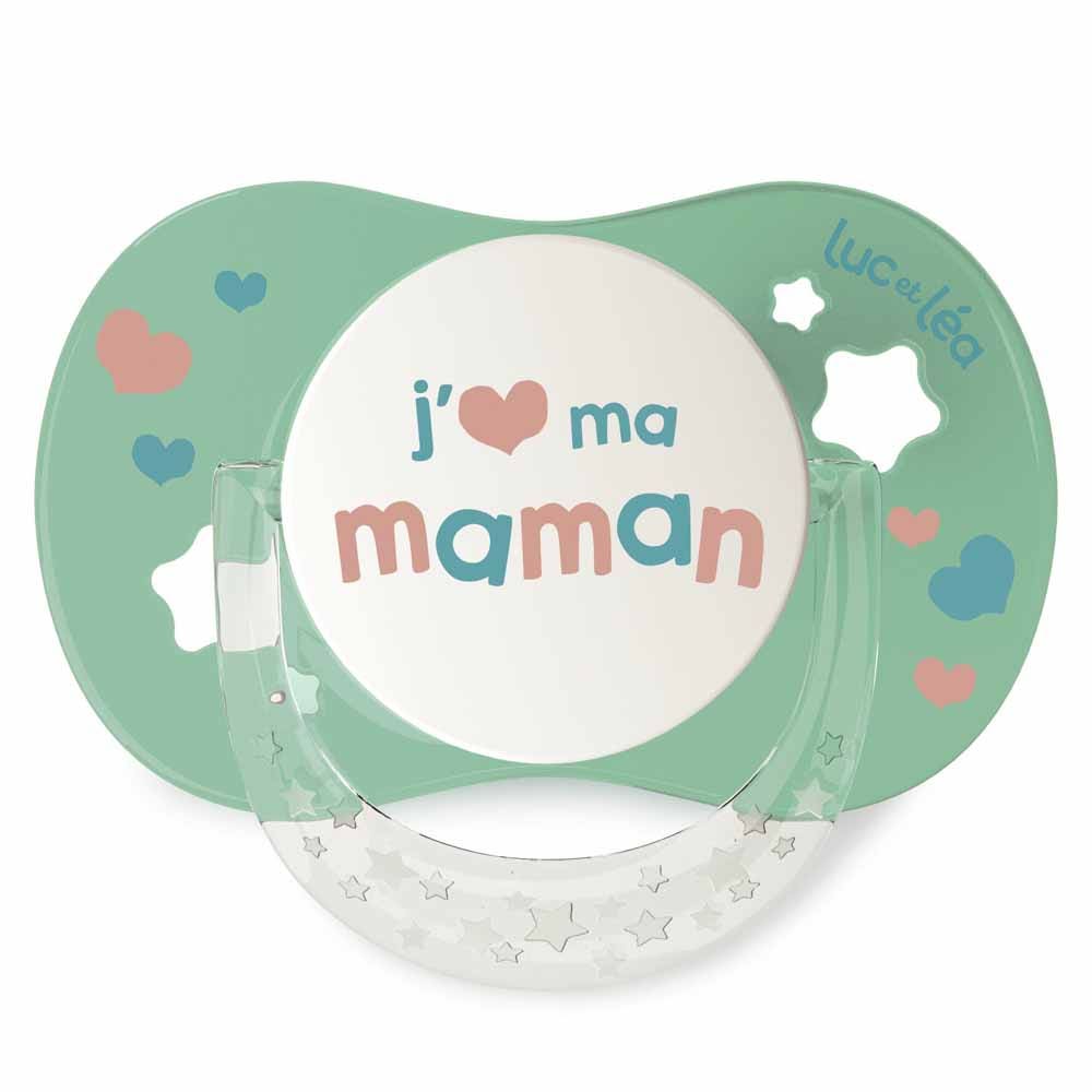 Luc Et Lea Sucette Symetrique Silicone 18 Mois Et Plus J'aime Ma Maman Mon Papa 18 mois et plus