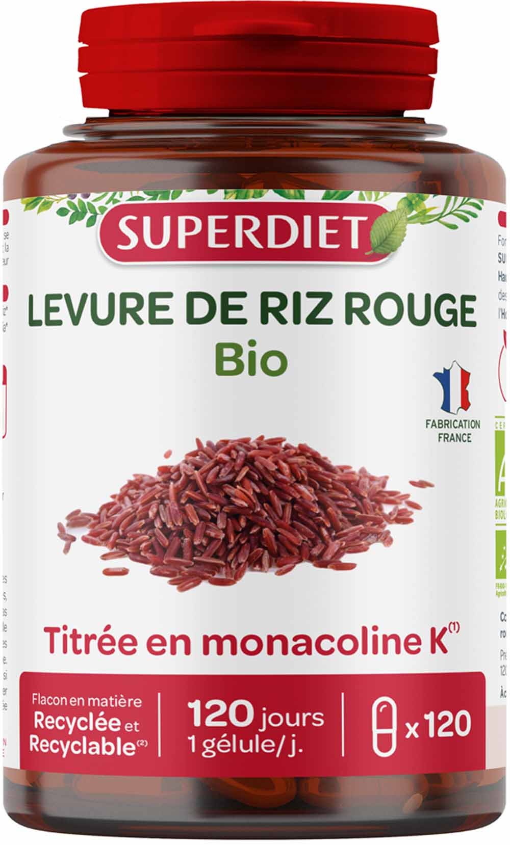 Superdiet Lievito di riso rosso biologico 120 capsule