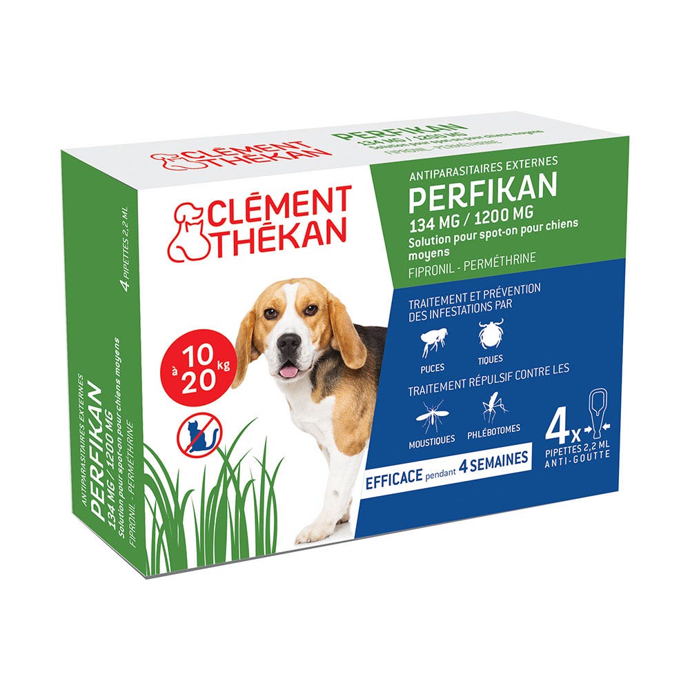 Clement-Thekan Pulci e zecche Cane 10-20kg 4 Pipette