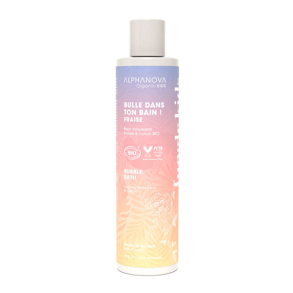 Alphanova Kids Bagno schiumoso biologico Bulle Dans Ton Bain Fragola 250ml