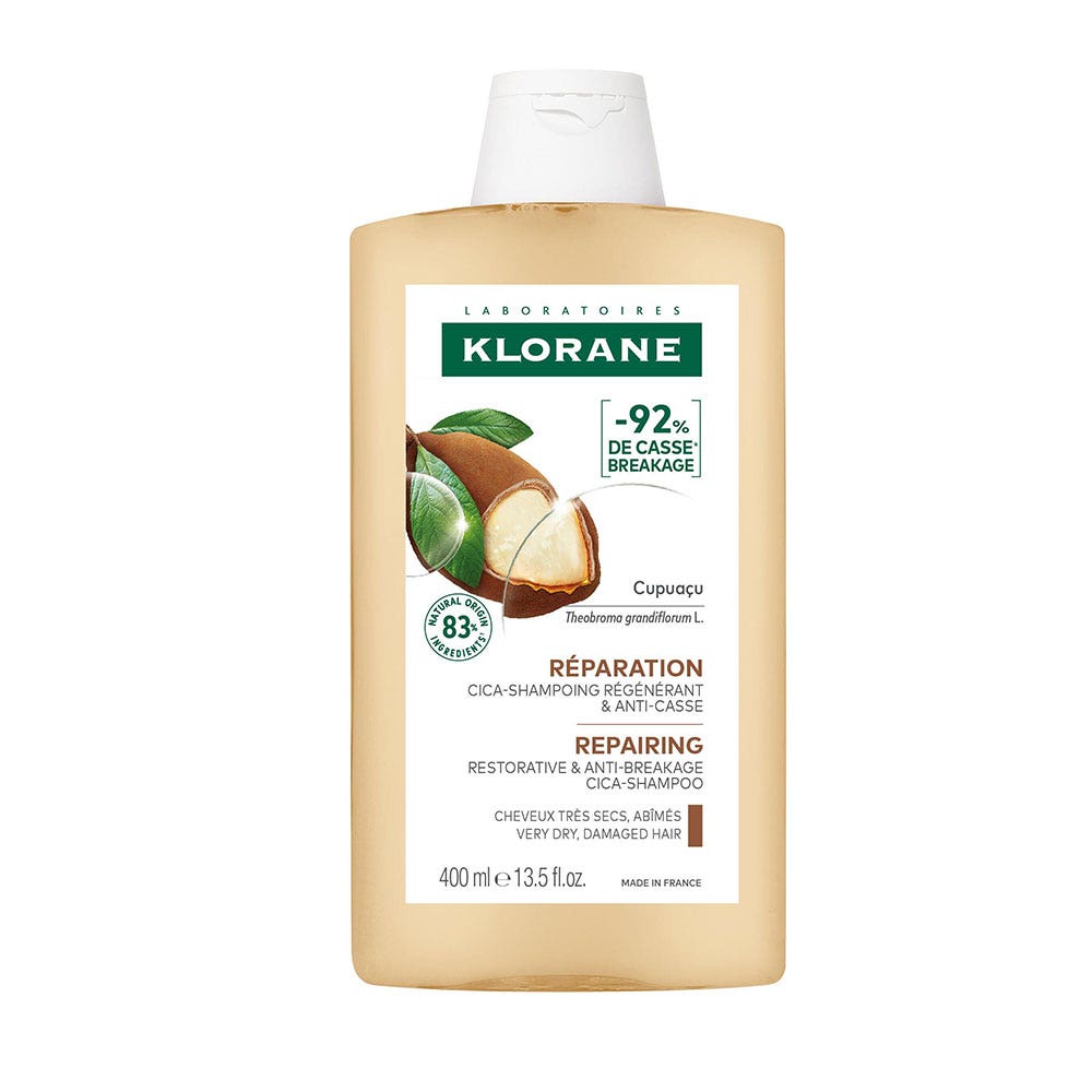 Klorane Cupuaçu Cica-Shampoo rigenerante e anti-rottura bio per capelli molto secchi 400 ml