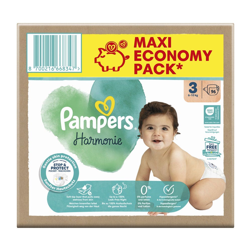 Pampers Harmonie Pannolini Taglia 3 - 6-10kg x96