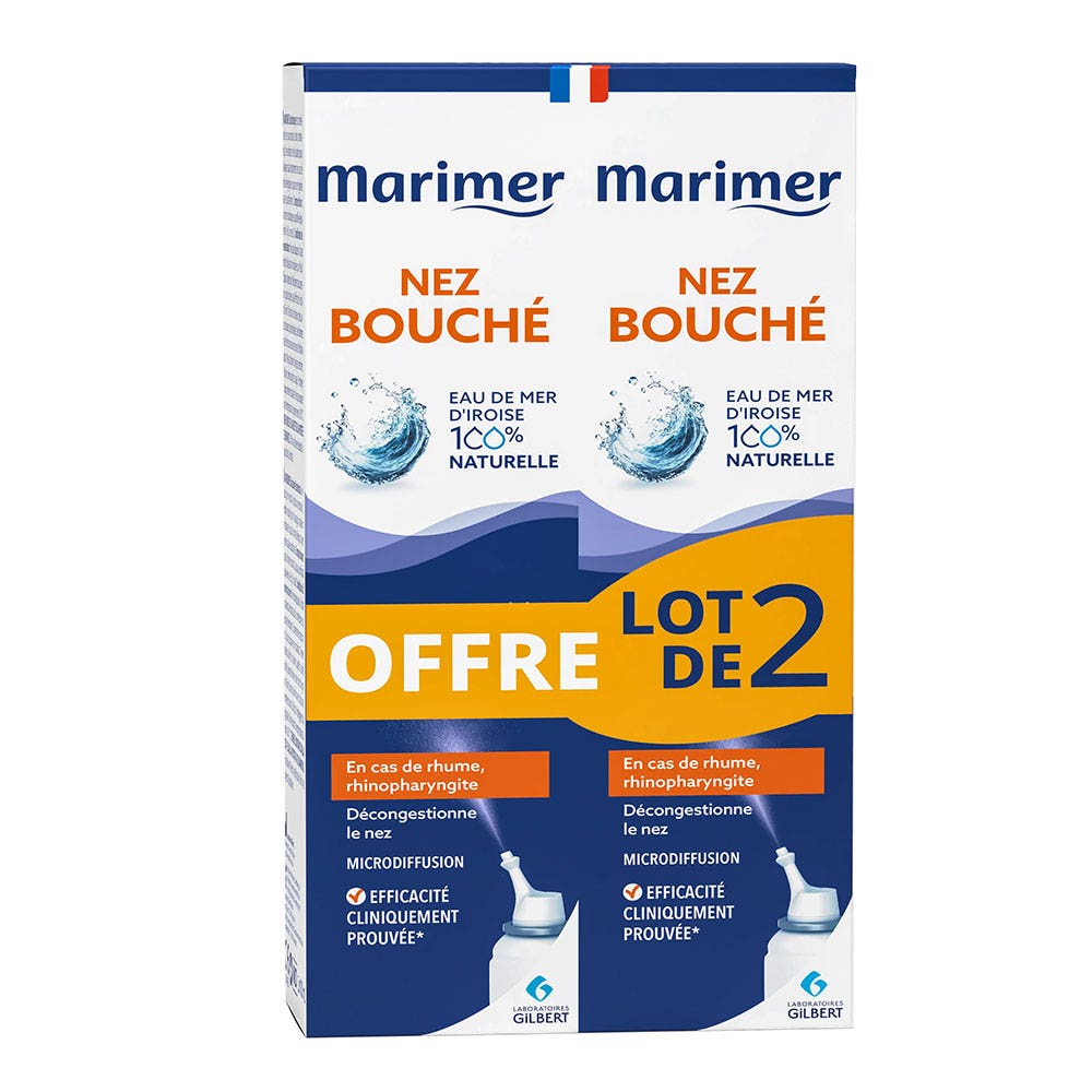 Marimer Spray per naso chiuso, raffreddore e rinofaringite 2x100ml