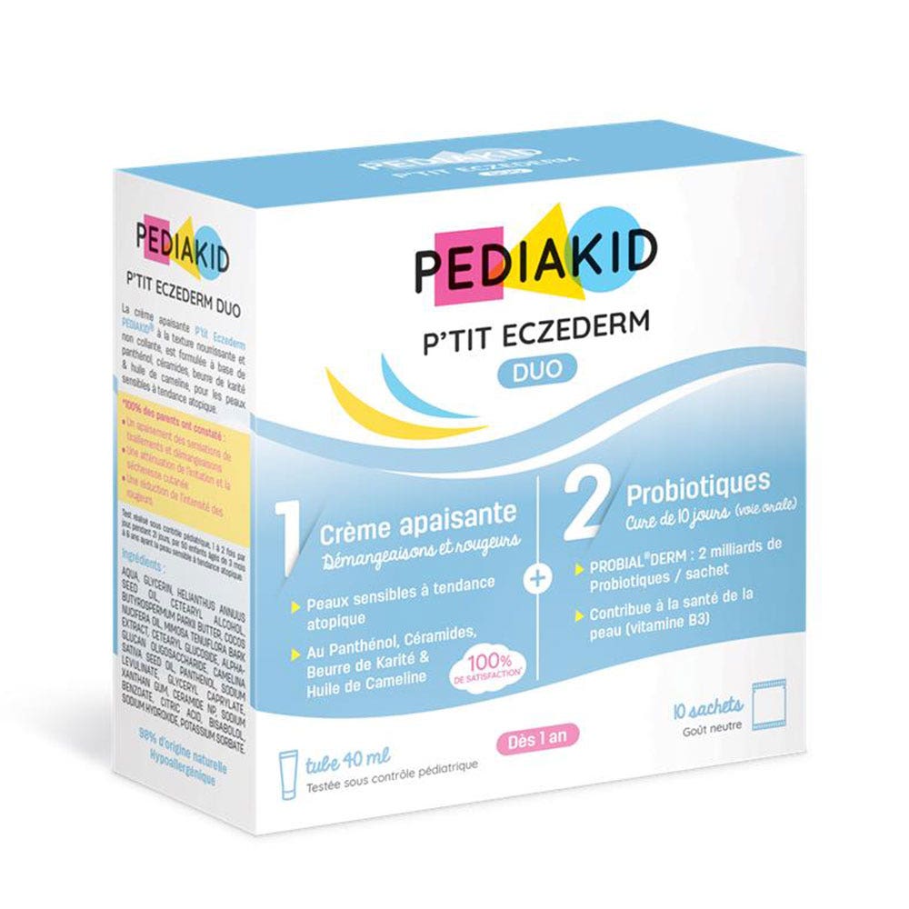 Pediakid P'Tit Eczederm Duo Probiotici + Crema Lenitiva 10 bustine + tubo da 40 ml