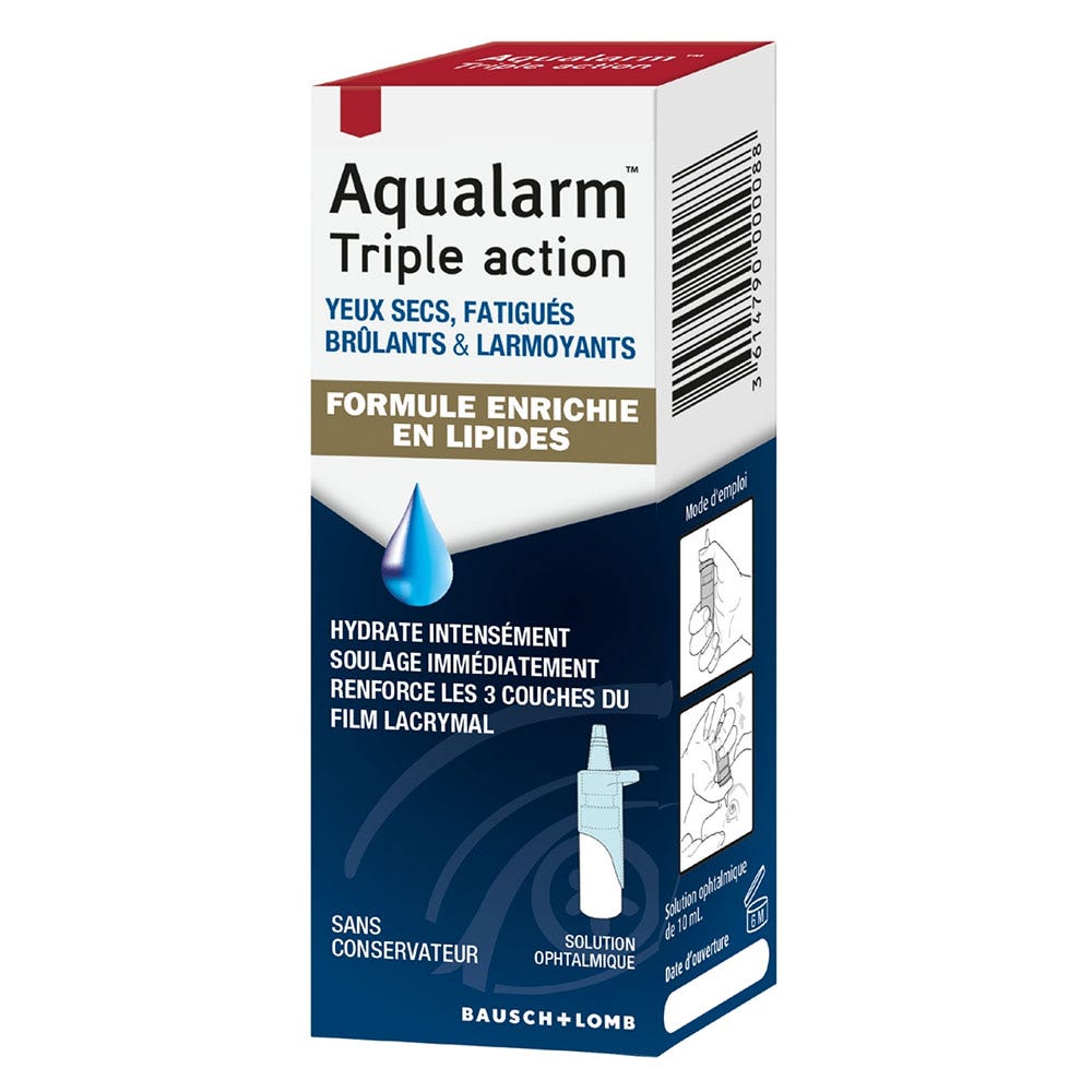 Bausch&Lomb Aqualarm Tripla azione Secchezza e Stanchezza Notte 10ml