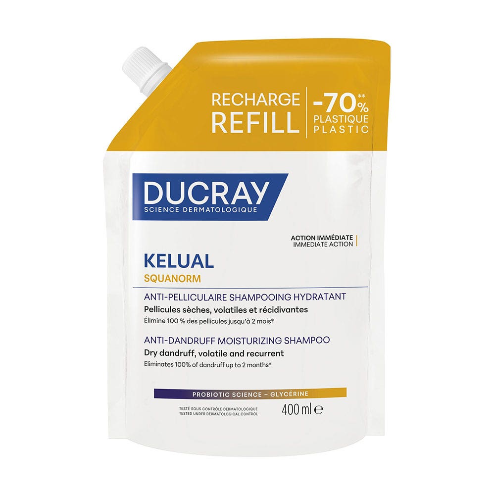 Ducray Kelual Squanorm Shampoo Eco-Recharge Antiforfora Idratante 400 ml