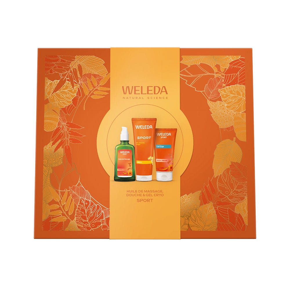 Weleda Sport Cofanetto Olio per massaggi a Doccia e Cryo Gel