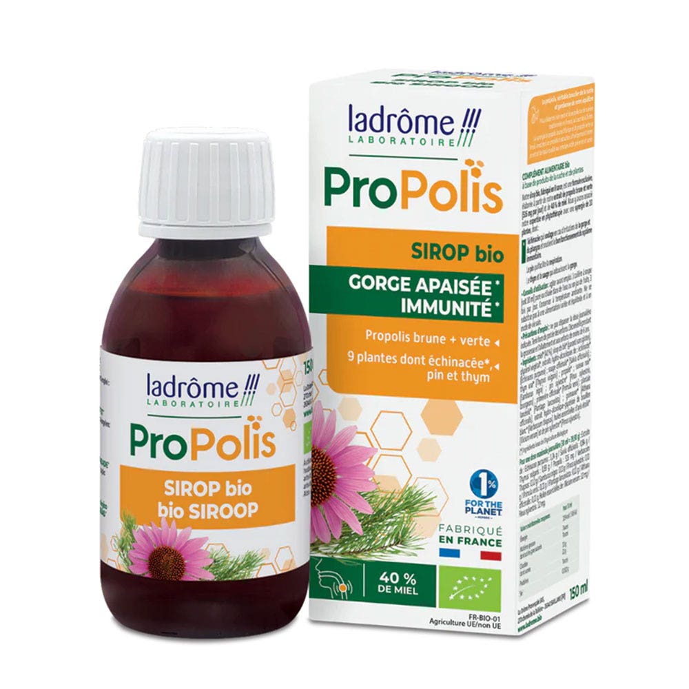 Ladrôme Propolis Sciroppo bio per gola lenita 150 ml