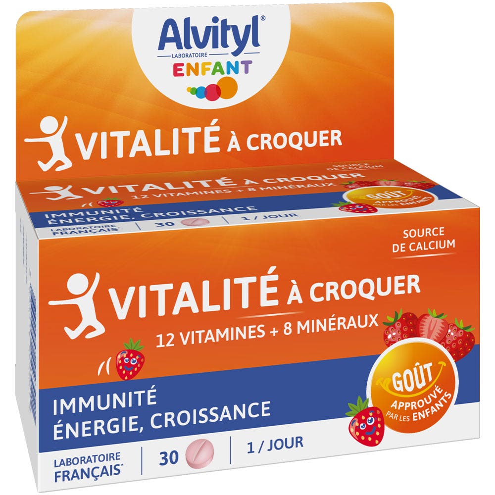 Alvityl Vitalità da sgranocchiare gusto fragola 30 compresse