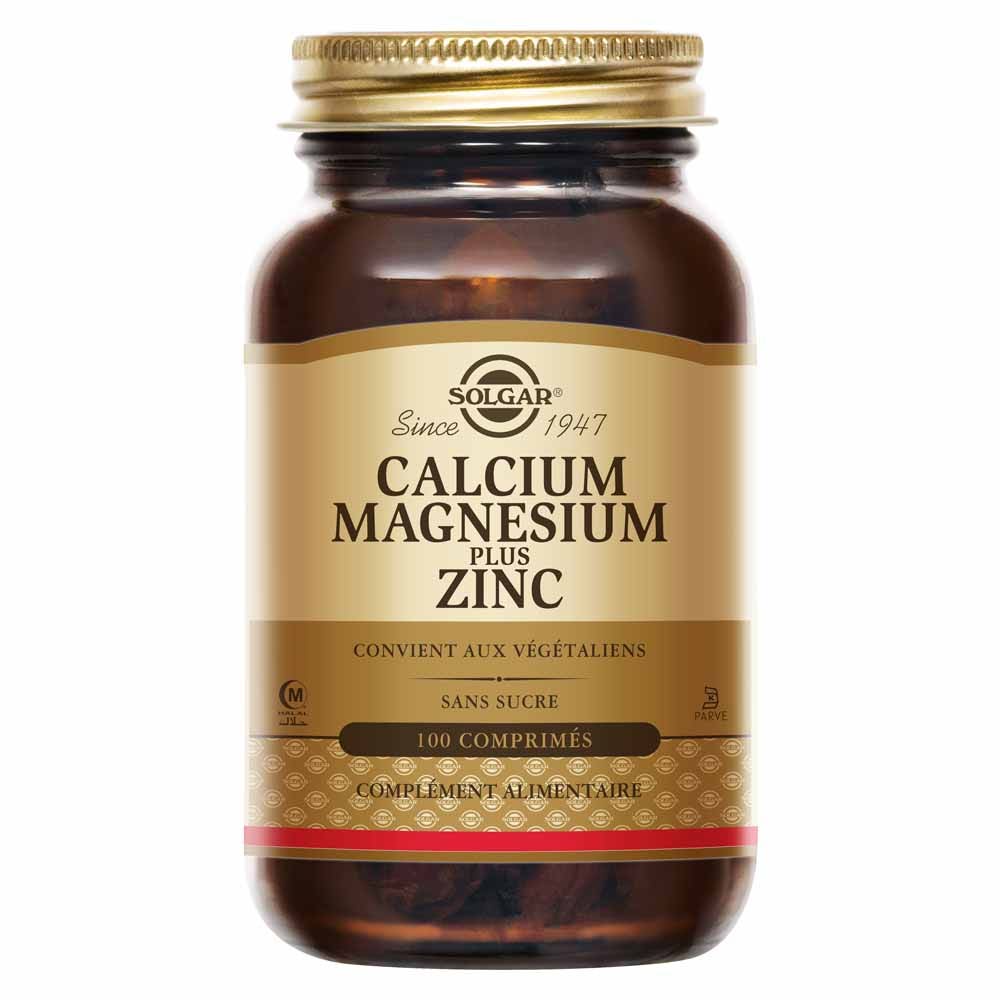 Solgar Calcio magnesio zinco Os et Cartilages Vitalité 100 compresse