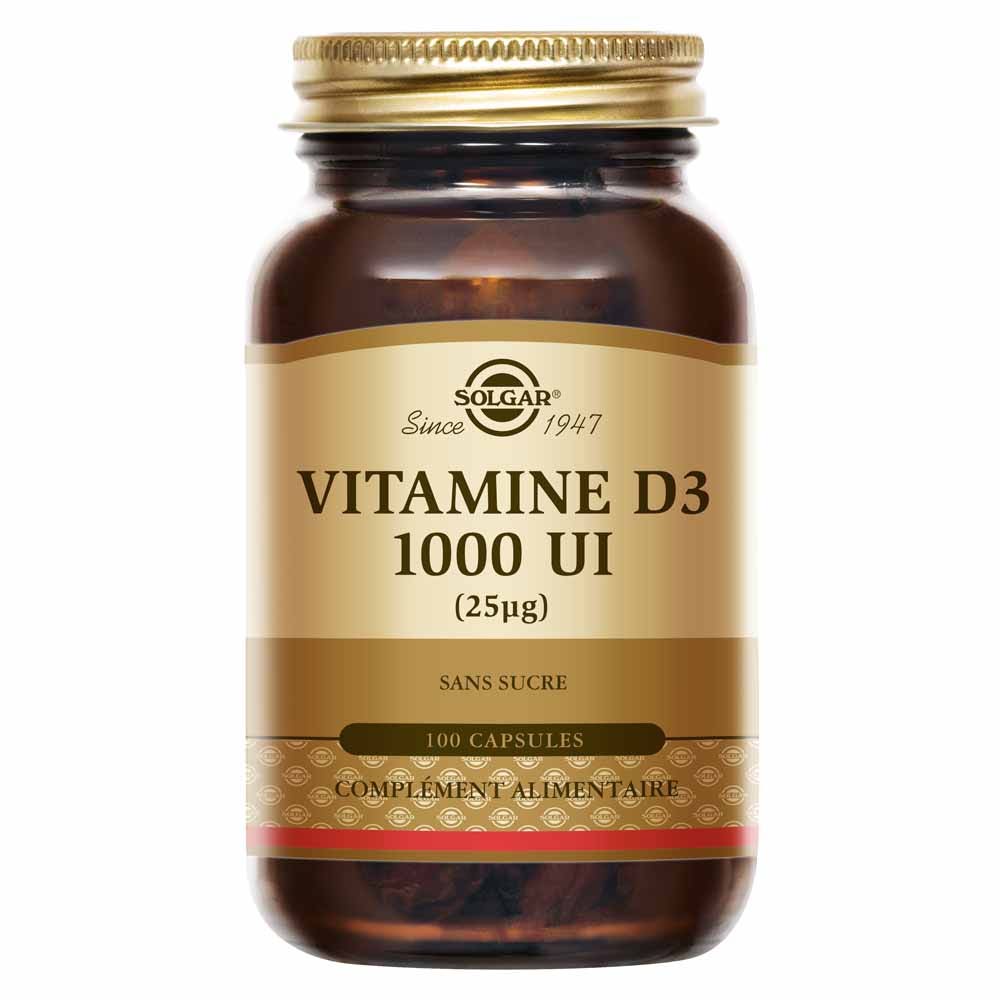 Solgar Vitamina D3 1000 UI per difese immunitarie e salute di ossa e cartilagini 100 capsule