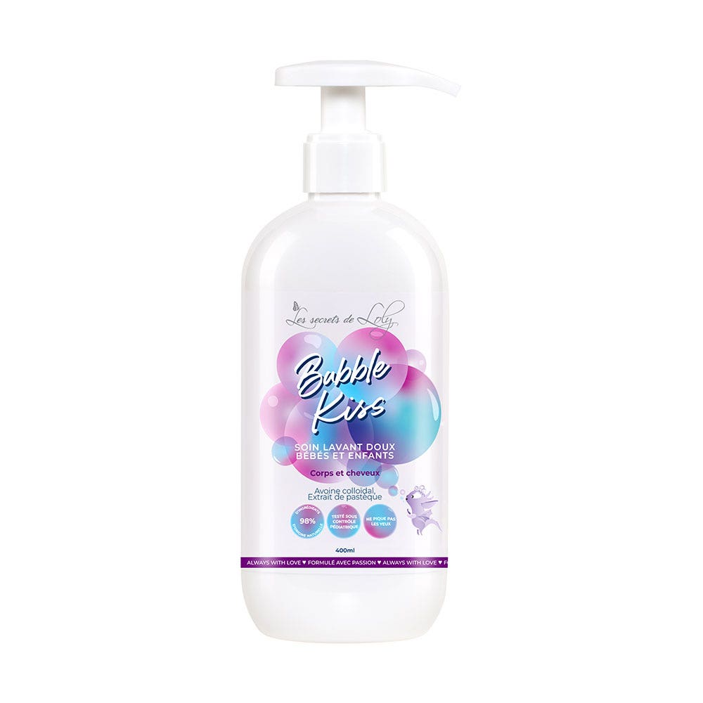 Les Secrets de Loly Shampoo doccia delicato Bubble Kiss per neonati e bambini 400 ml