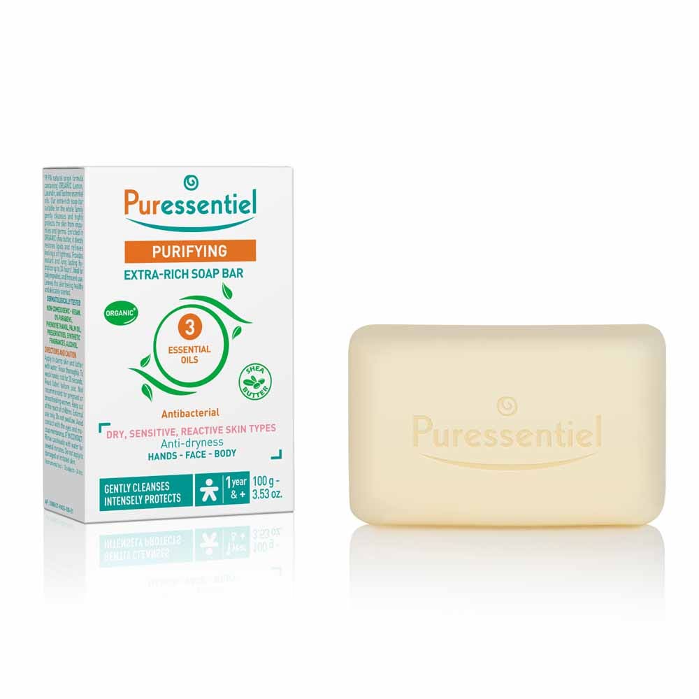 Puressentiel Purificante Panetto di sapone surgras con 3 oli essenziali bio 100g