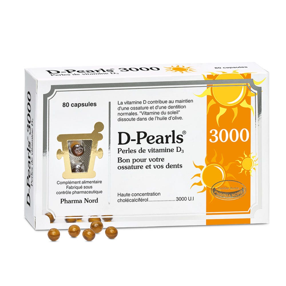 Pharma Nord D-Pearls 3000 vitamine D3 80 capsules