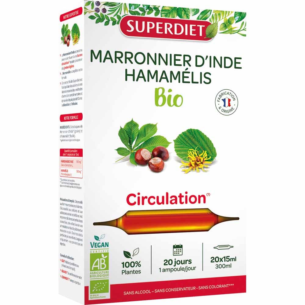Superdiet Ippocastano Hamamelis Circolazione 20 Fiale