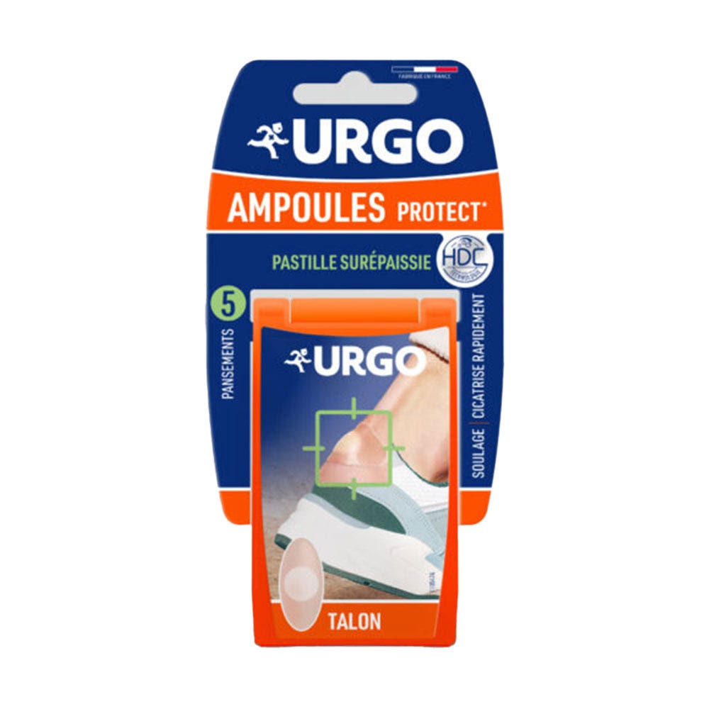 Urgo Ampolle Protect Pastiglie surispessite tallone 7,2x4,3 cm 5 unità