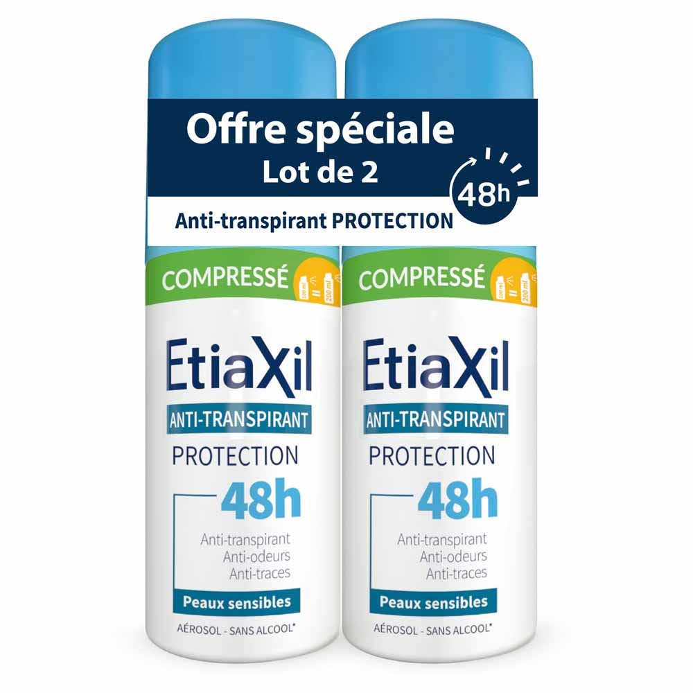 Etiaxil Anti-traspirante Spray compresso protezione 48h per pelli sensibili 2 x 100 ml
