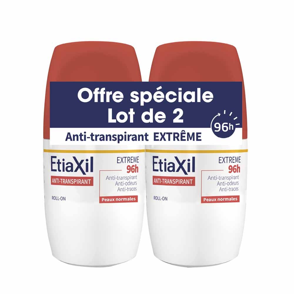 Etiaxil Anti-traspirante Deodorante roll-on estremo 96h per pelli normali 2 x 50 ml