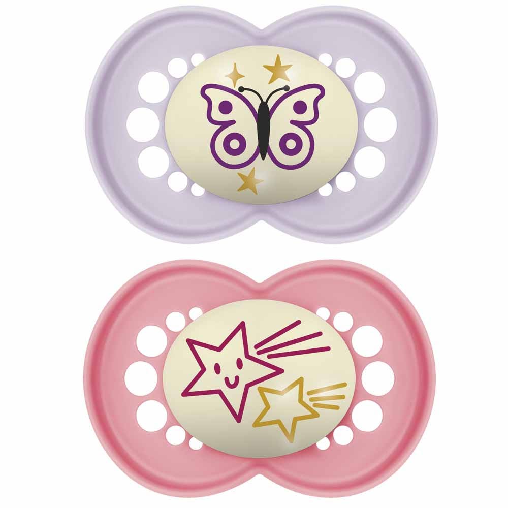 Mam Original Notte Ciucci simmetrici fosforescenti 18 mesi e Plus x2