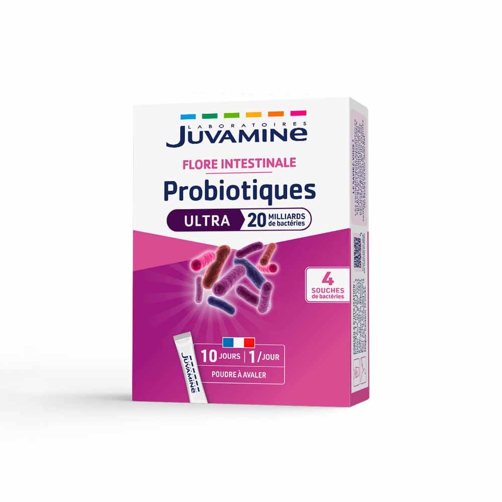 Juvamine Probiotici Ultra 20 miliardi flora intestinale 10 Bastoncini orodispersibili