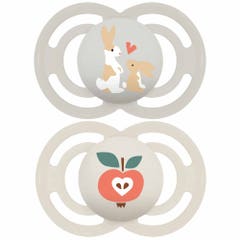 MAM, Ciuccio per biberon 2+ mesi – Confezione da 2 ciucci in silicone a flusso medio 2 velocità – Ciuccio piatto e ultra morbido per neonati MAM, Ciuccio per biberon 2+ mesi – Confezione da 2 ciucci in silicone a flusso medio 2 velocità – Ciuccio piatto e ultra morbido per neonati