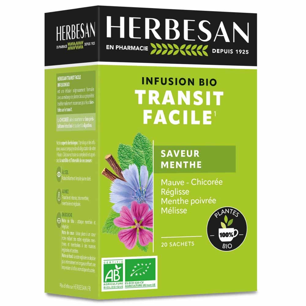 Herbesan Infusione Chicoree Transito Facile Bio Aroma di menta 20 bustine