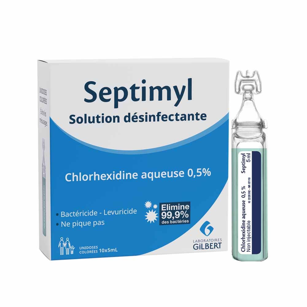 Gilbert Septimyl Soluzione Desinfectis di clorexidina 0,5% 10x5ml 100ml