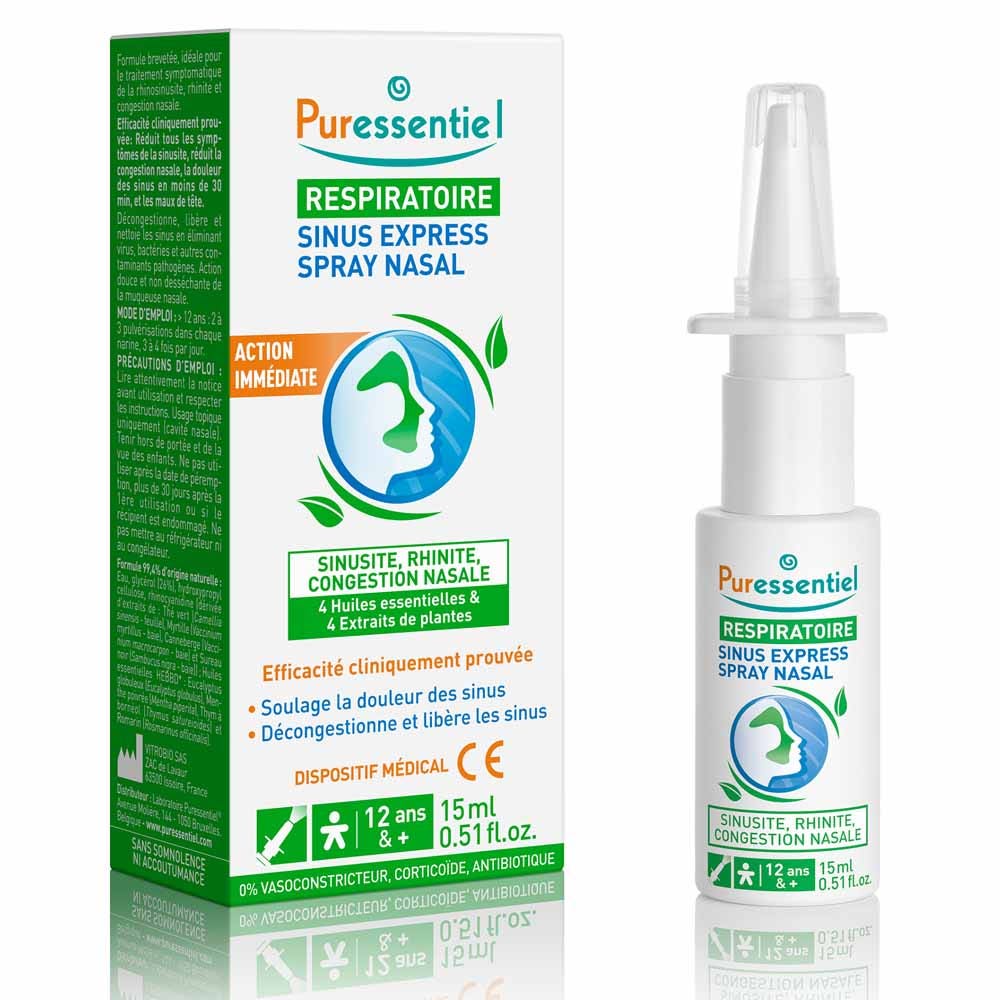 Puressentiel Respirazione Express Sinus Spray Nasale Dispositif Médical 15ml