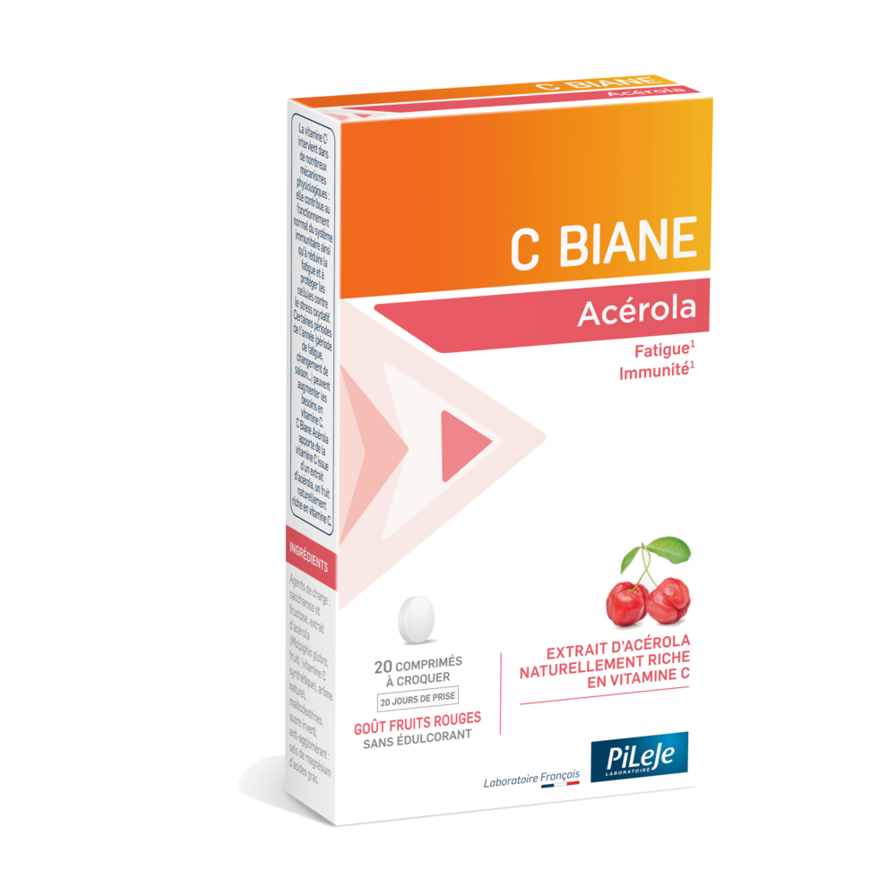 Pileje C Biane Acerola gusto frutti rossi 20 compresse masticabili