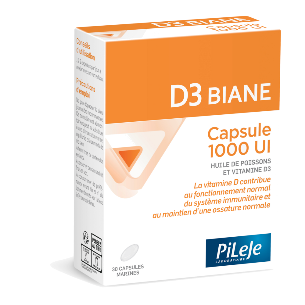 Pileje D3 Biane Vitamina D3 1000 UI 30 capsule marine