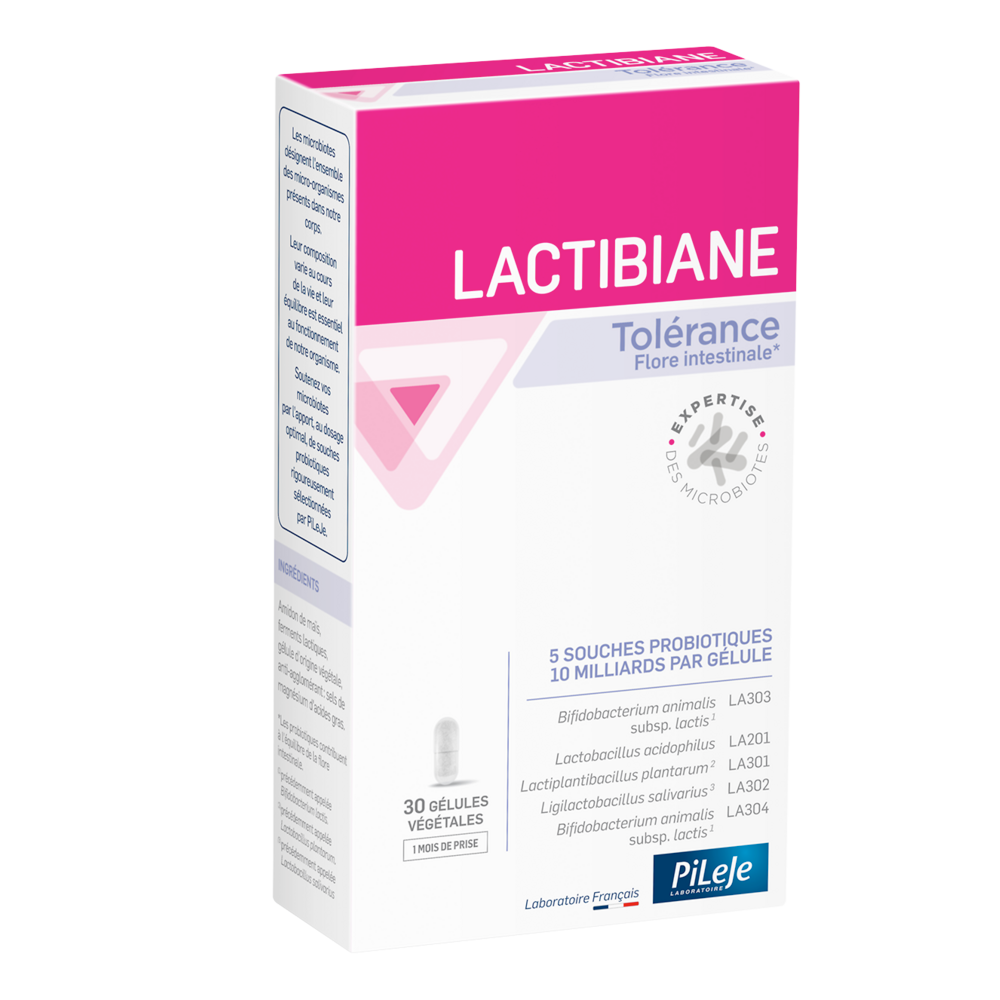 Pileje Lactibiane Tolerance Flore Intestinale 30 capsule
