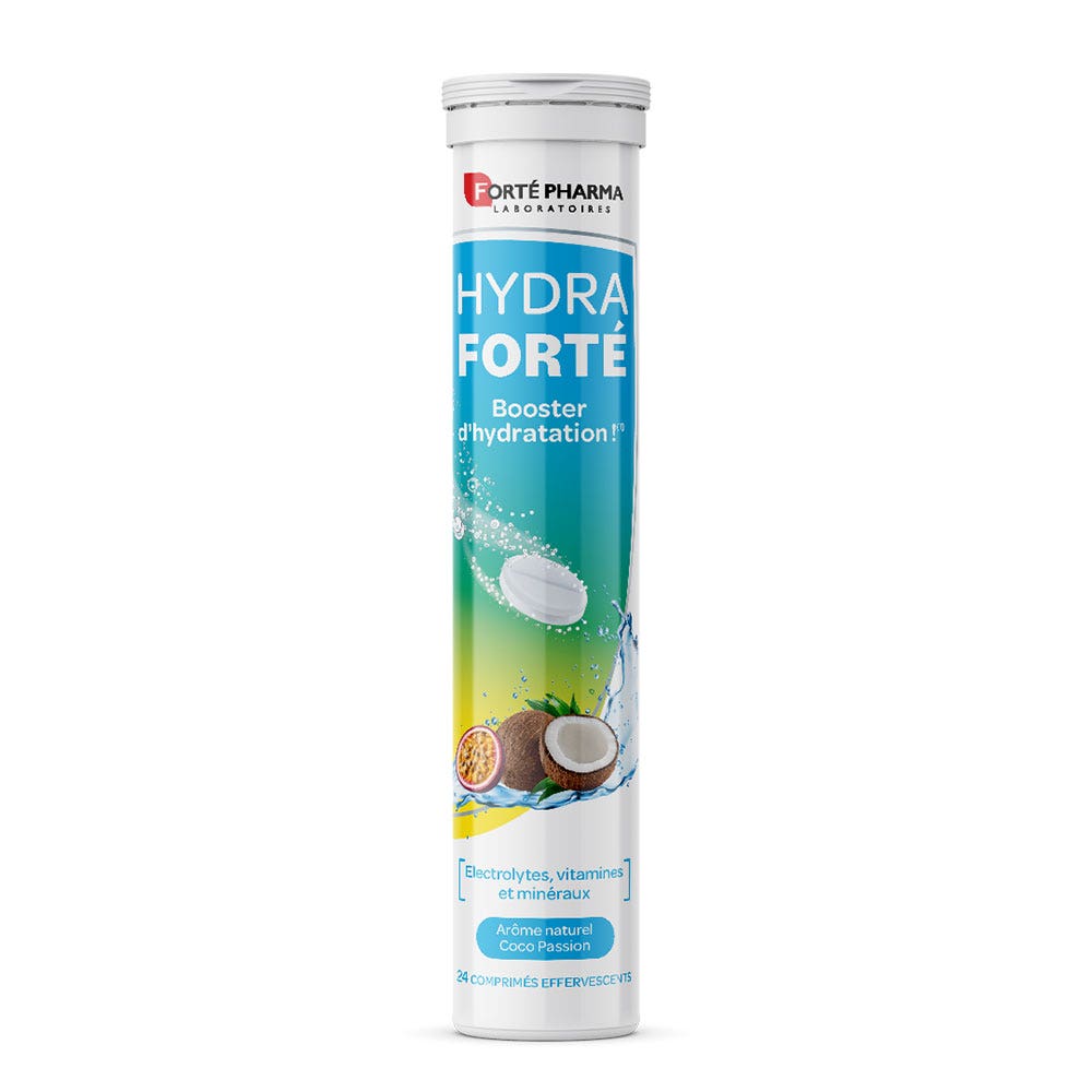 Forté Pharma Hydra Forté Booster di idratazione aroma coco e passione 24 compresse effervescenti