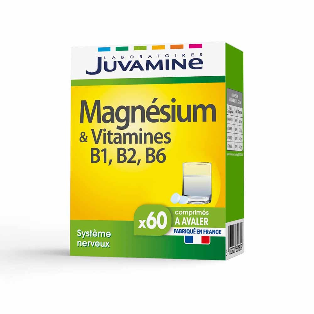 Juvamine Magnesio e vitamine B6 B2 B1 60 Compresse Masticabili